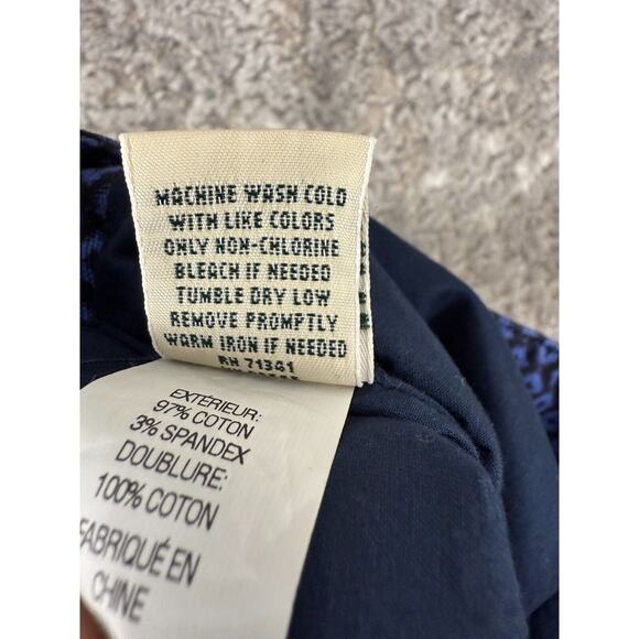 LL Bean Size 8 Favorite Fit Geometric Stretch Mini Pencil Skirt Navy Zip Casual - Picture 8 of 10